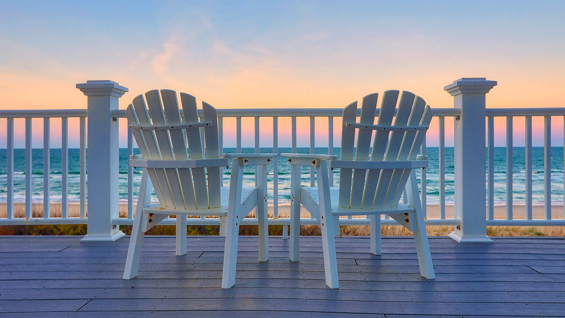 Chairs facing sea view